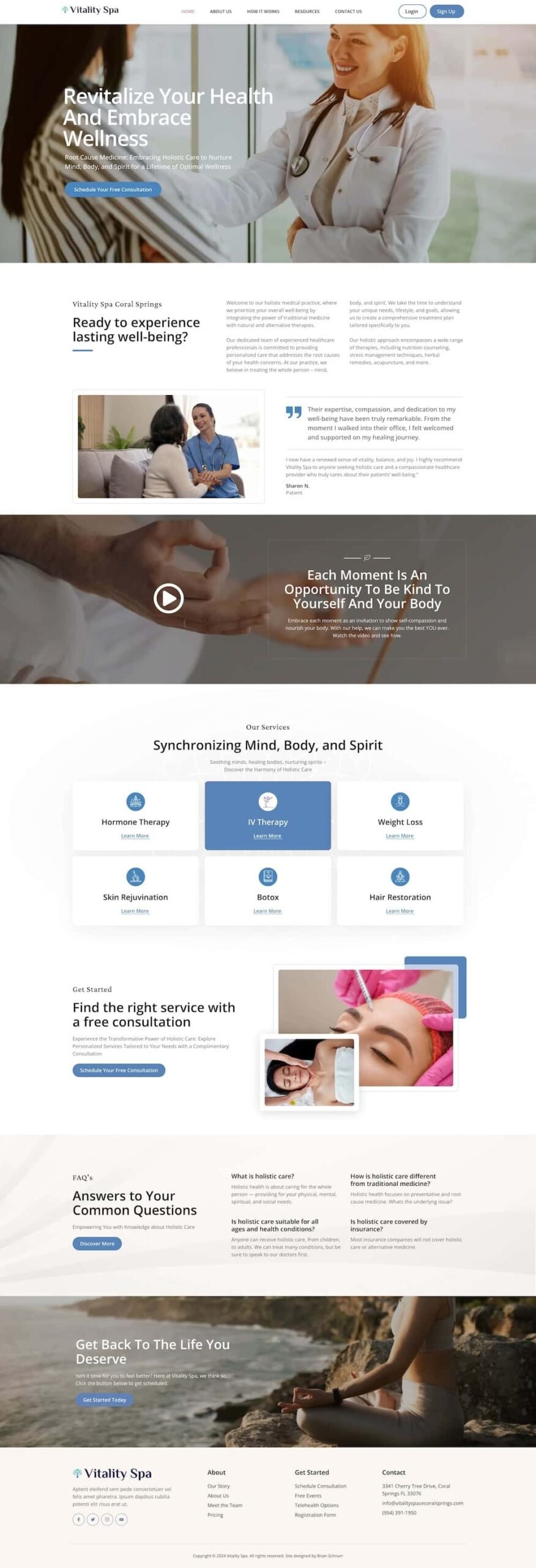 A portfolio showcasing the website design for a medical clinic.