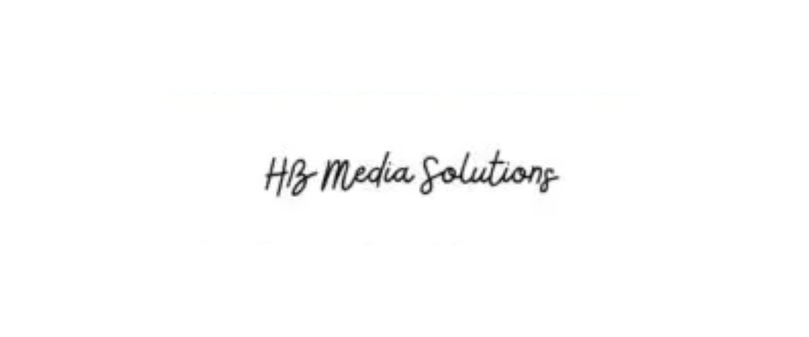 The image displays the text "HB Media Solutions" in a handwritten-style font on a plain white background.